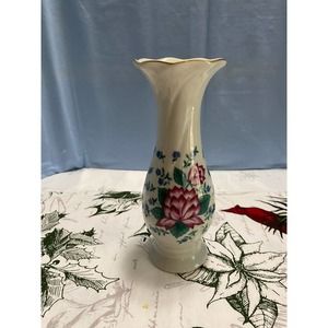 Vtg Asian Jamestown China Floral Vase